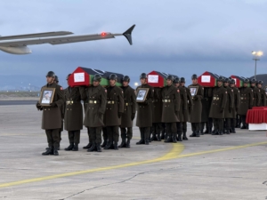 Ankara’da meydana gelen uçak kazasında hayatını kaybeden Libyalı askerler, düzenlenen