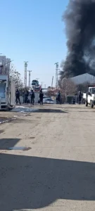 Ankara’nın Akyurt ilçesinde bulunan bir geri dönüşüm fabrikasında çıkan yangın,