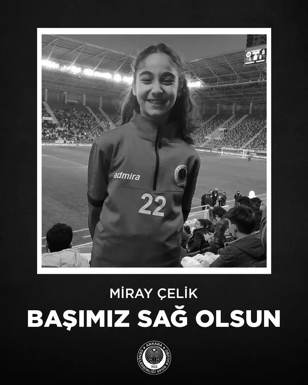 Gençlerbirliği U13 Kız Futbol Takımı oyuncusu Miray Çelik’in vefat haberi